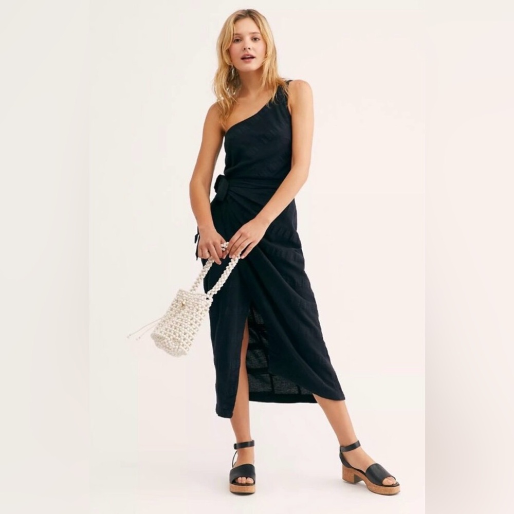 Small Free People Black At Leisure Midi Dress